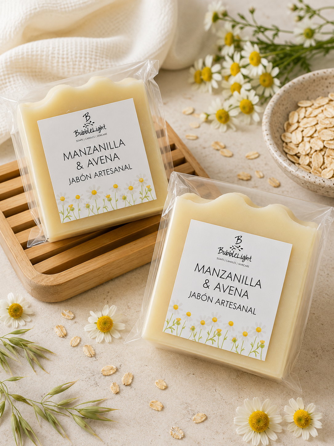Jabón Artesanal Manzanilla & Avena