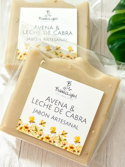 Jabón Artesanal Avena & Leche de Cabra