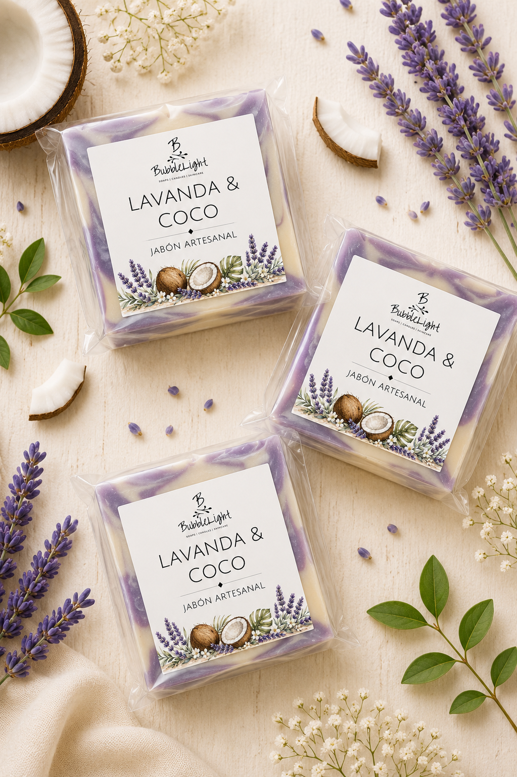 Jabón Artesanal Lavanda & Coco