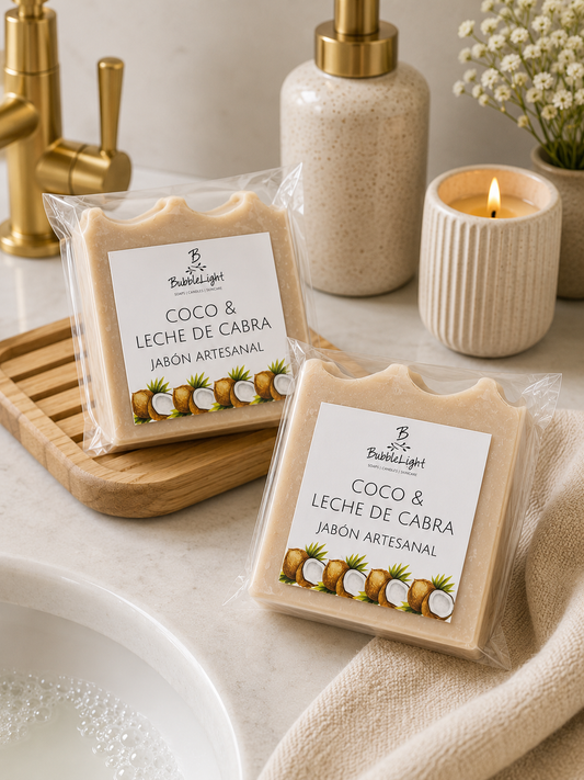 Jabón Artesanal Coco y Leche de Cabra