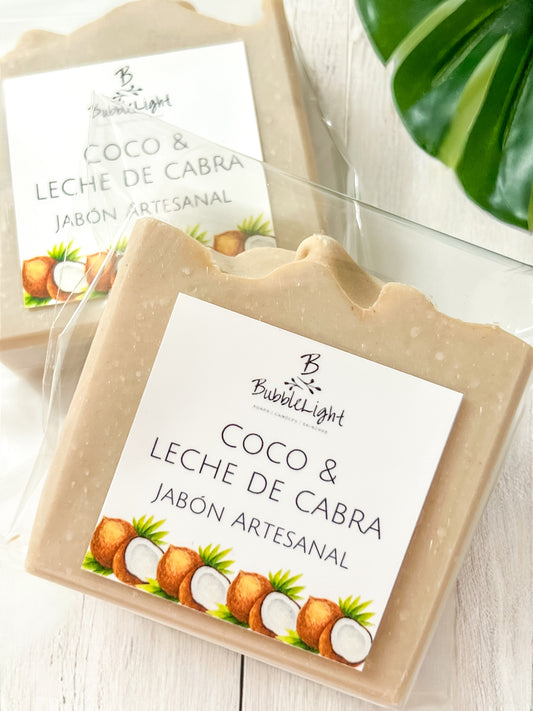 Jabón Artesanal Coco y Leche de Cabra