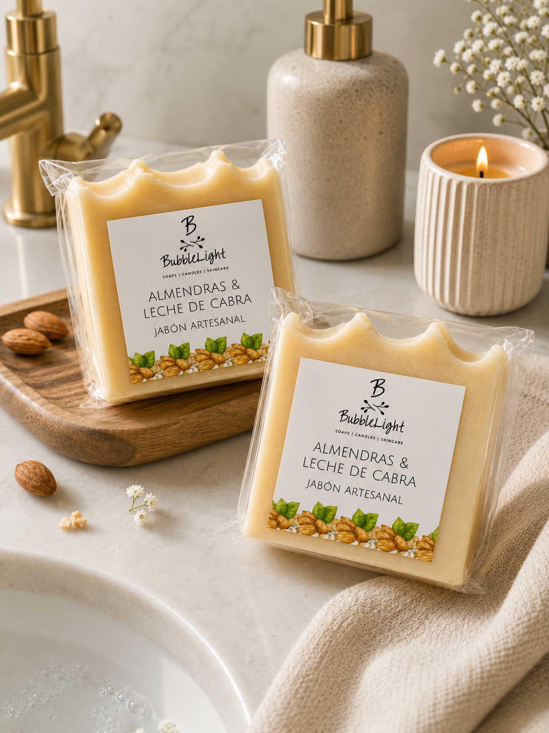 Jabón Artesanal Almendras & Leche de Cabra