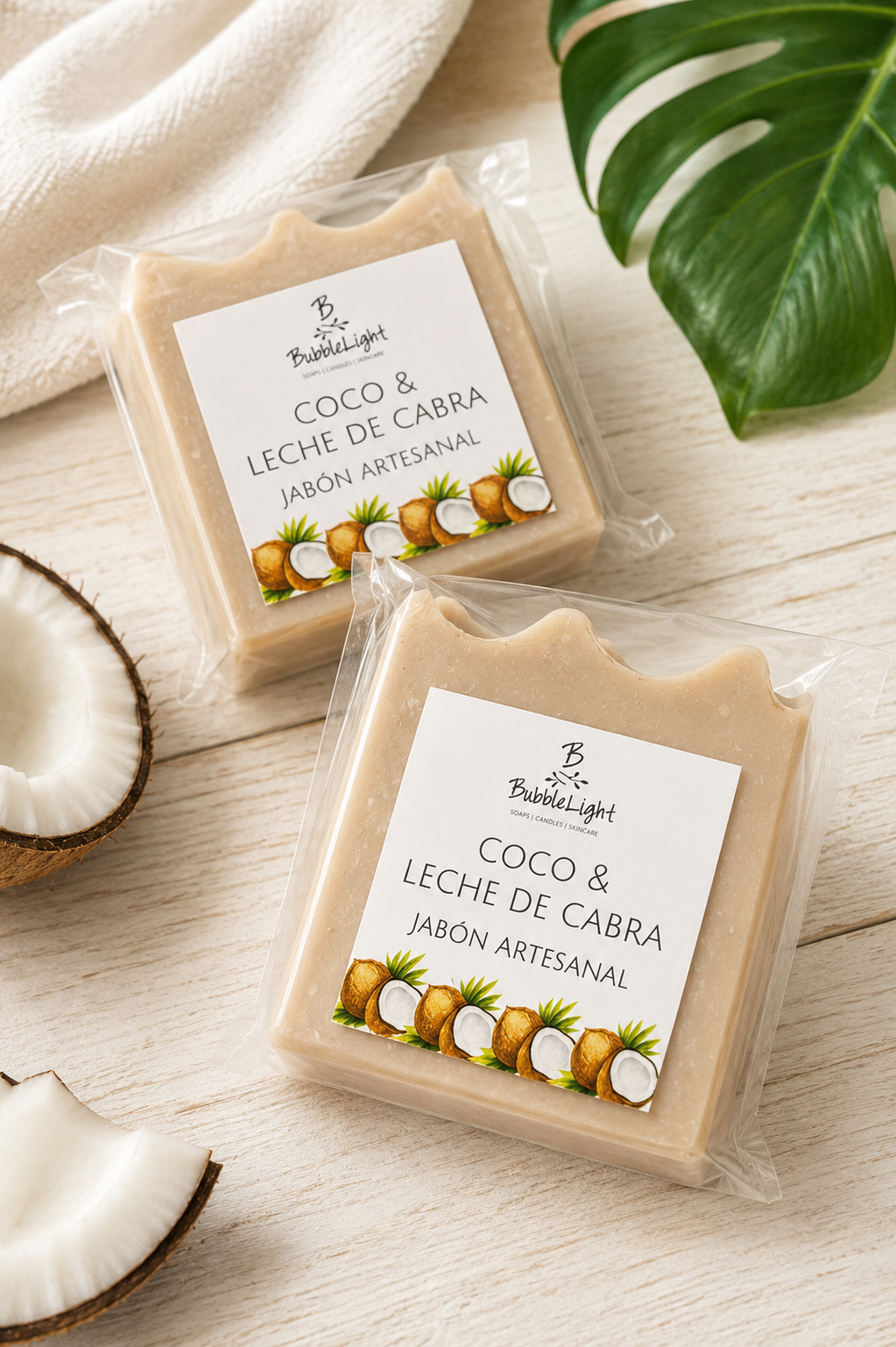 Jabón Artesanal Coco y Leche de Cabra