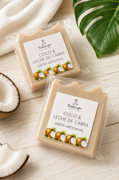 Jabón Artesanal Coco y Leche de Cabra