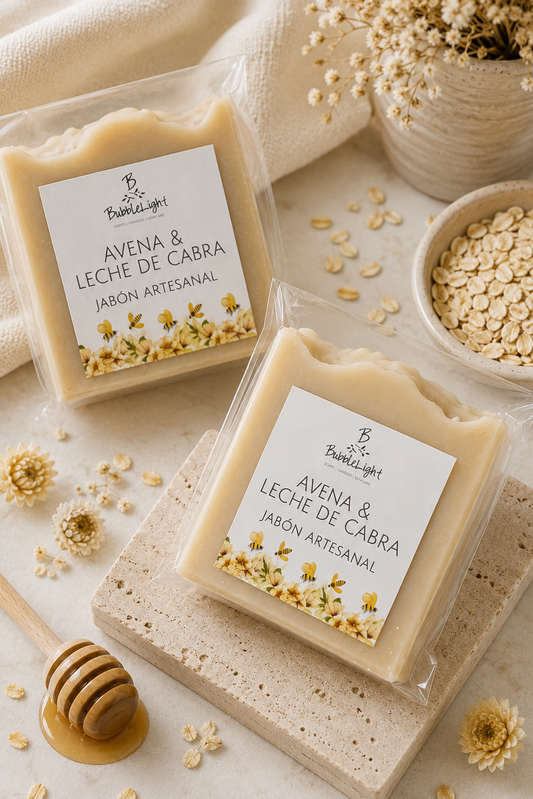 Jabón Artesanal Avena & Leche de Cabra